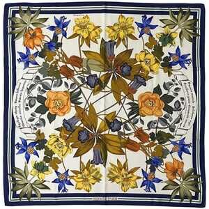 HERMES Authentic White Silk Scarf